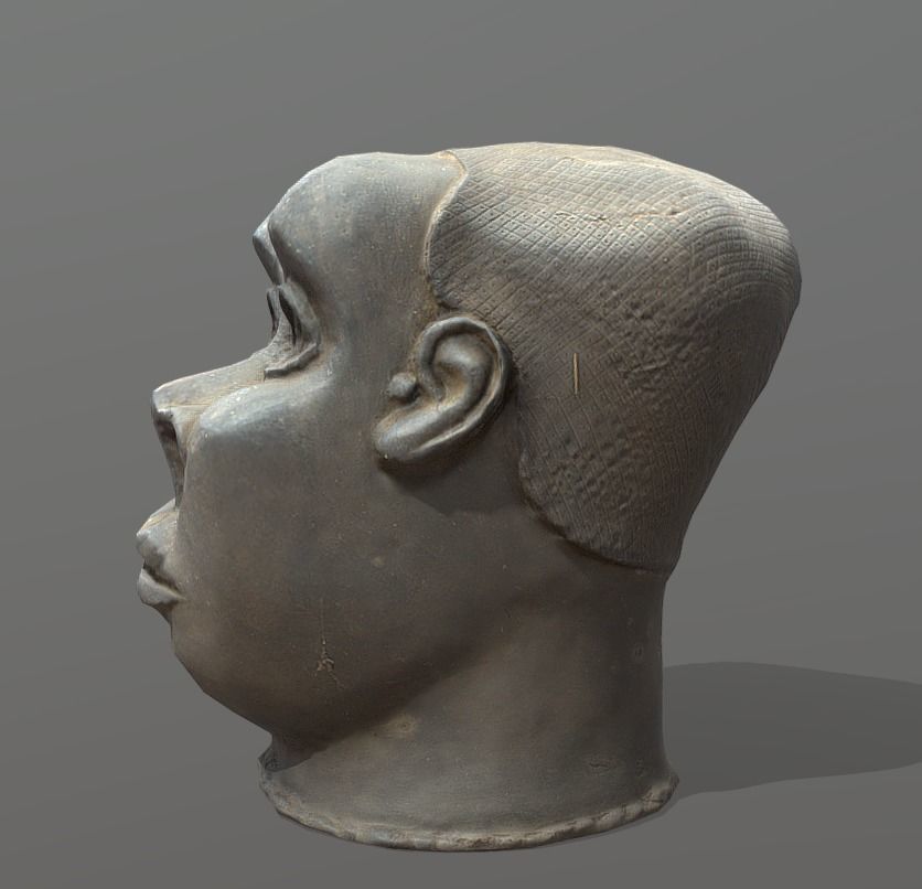 Eseiku - Dwarf Head Low-poly 3D model_1