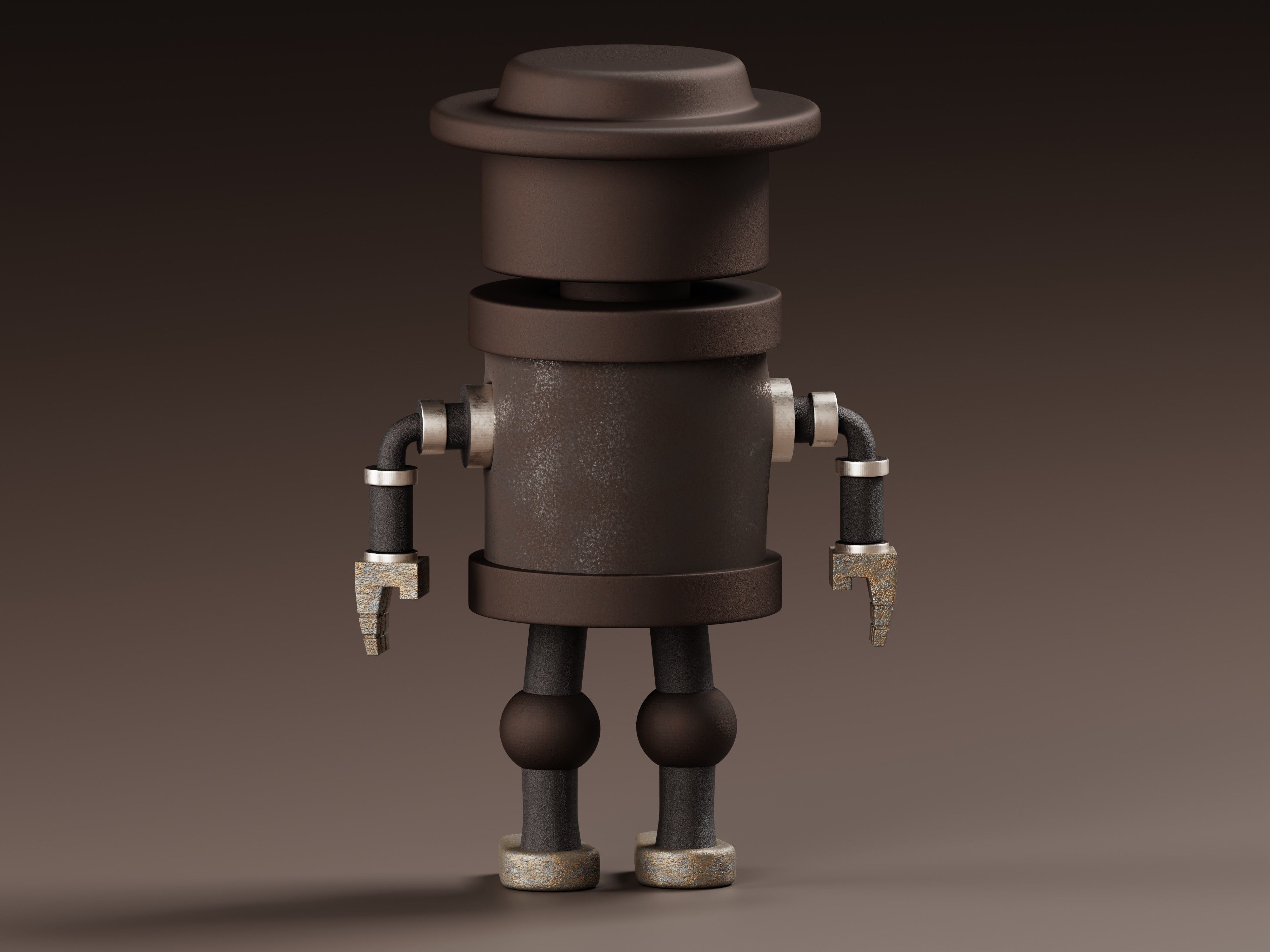 Stylized Robot Guard 3D Model Low-poly 3D model_7