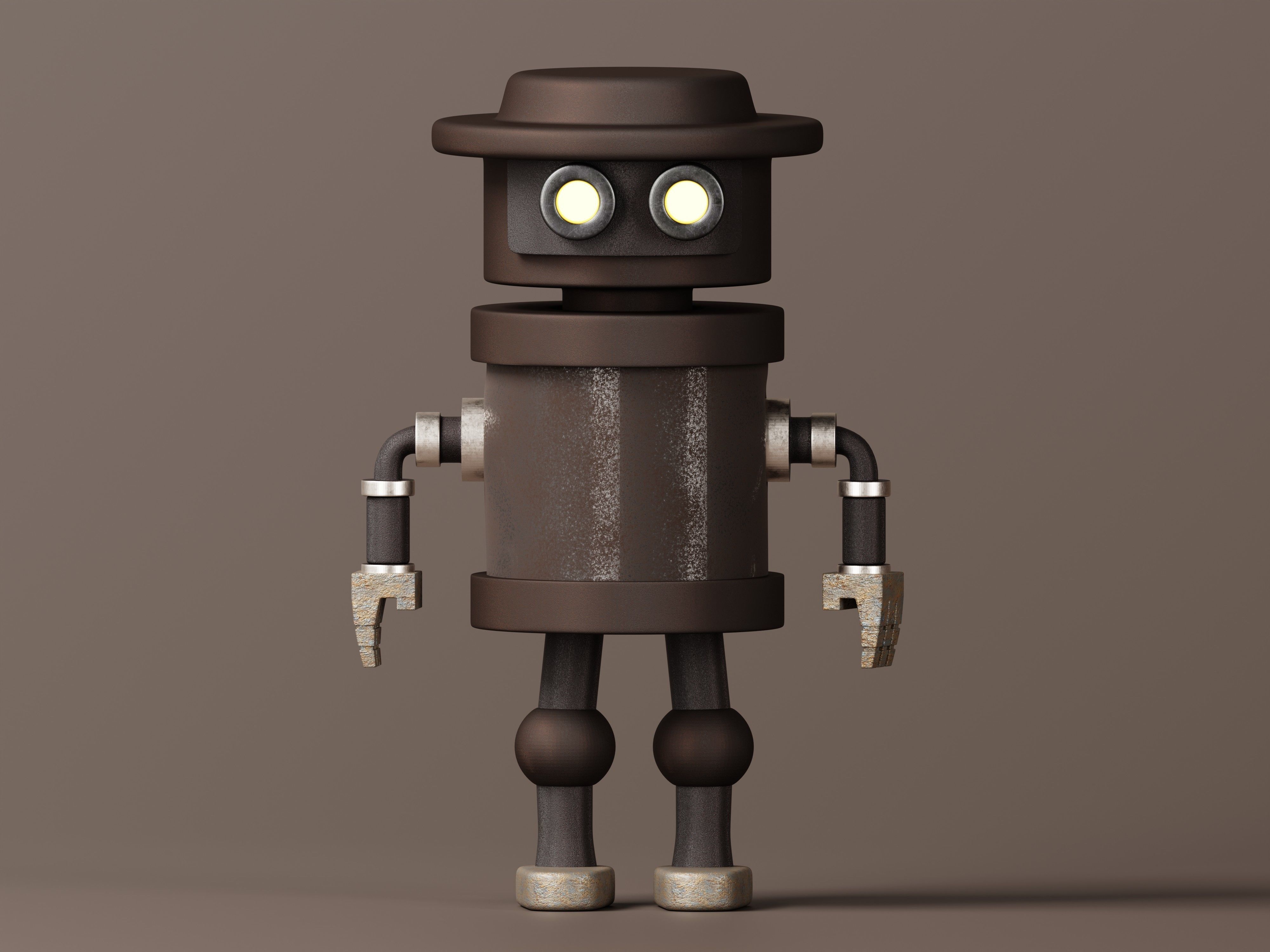 Stylized Robot Guard 3D Model Low-poly 3D model_1