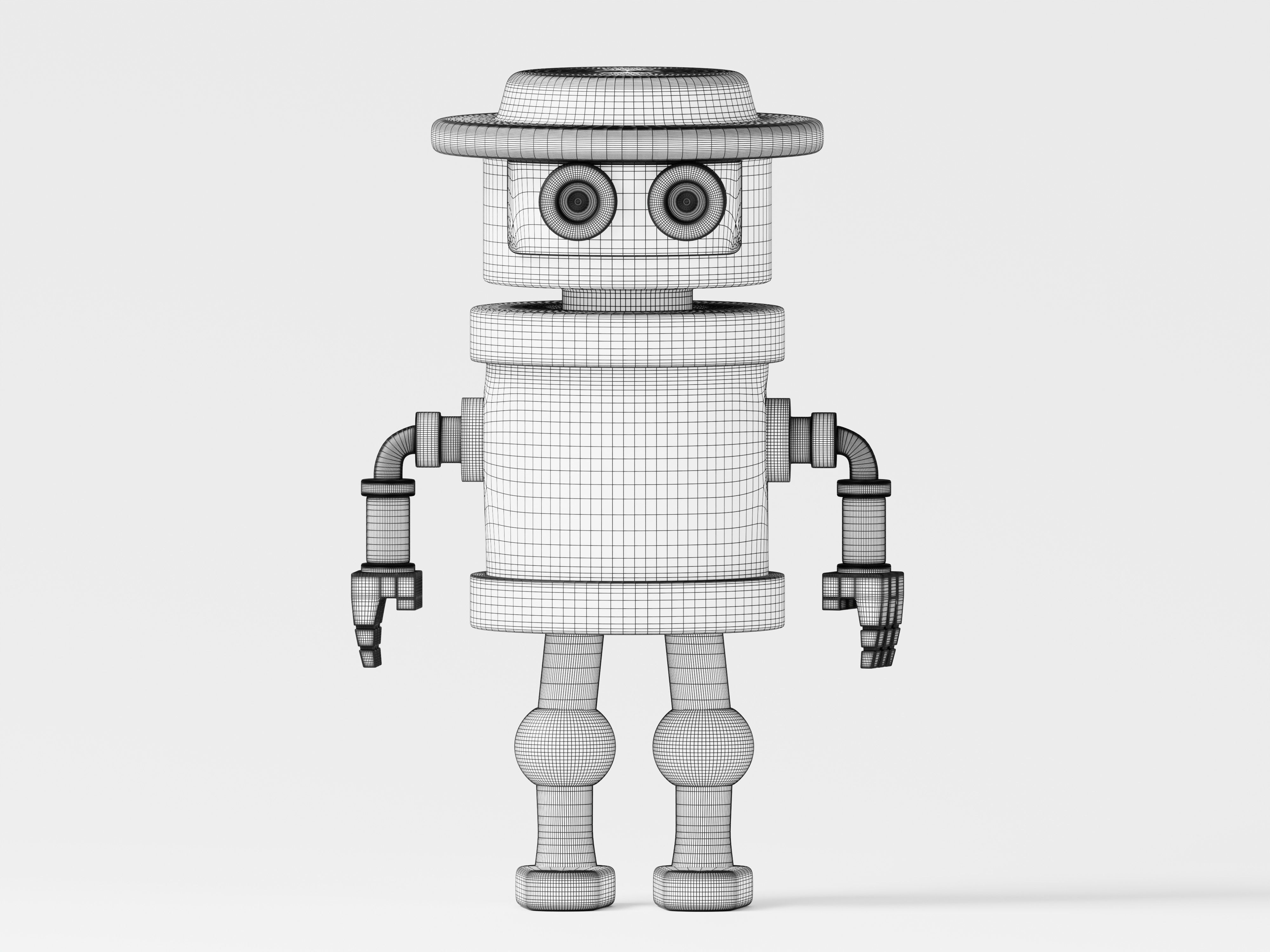 Stylized Robot Guard 3D Model Low-poly 3D model_2