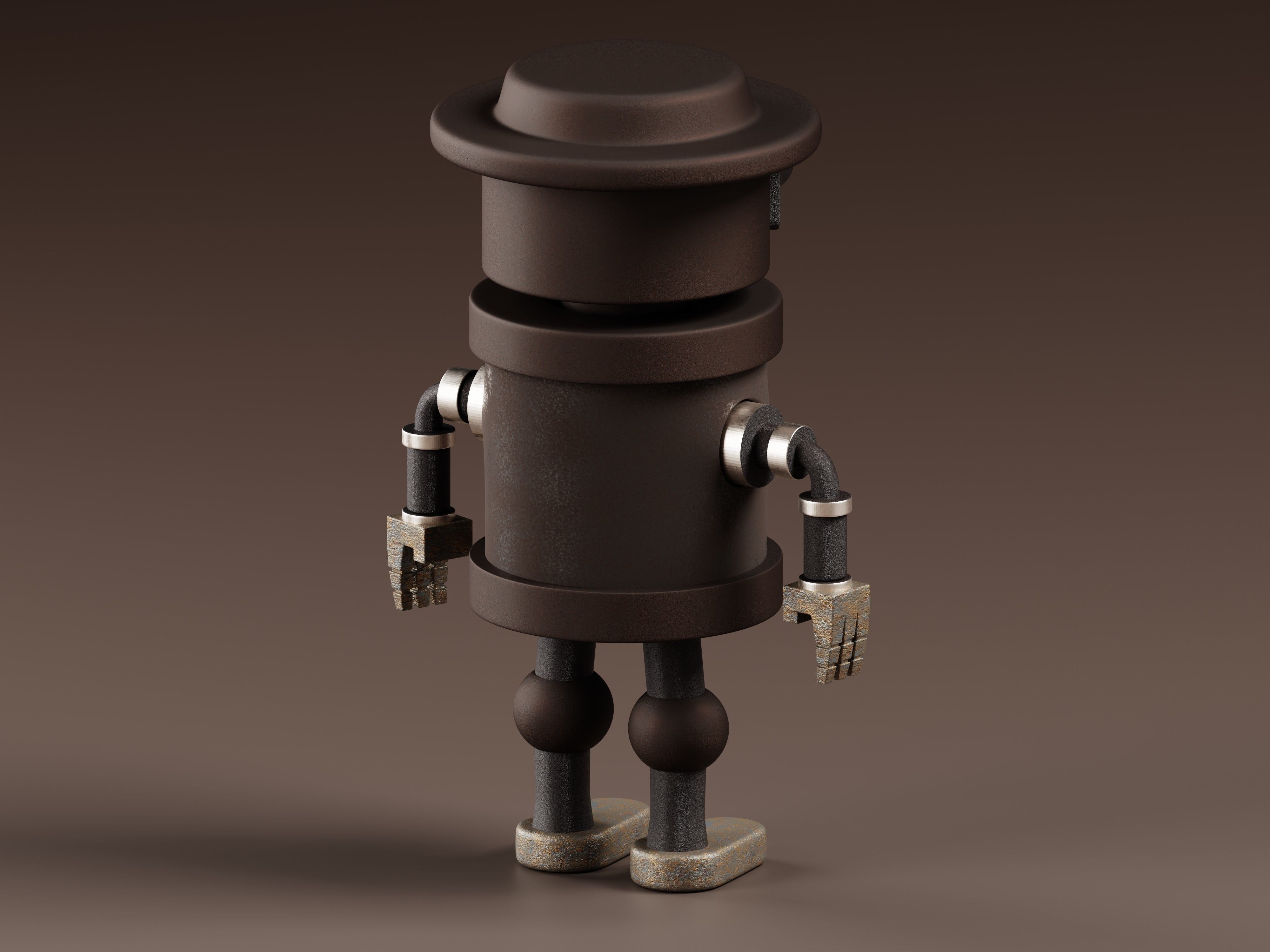 Stylized Robot Guard 3D Model Low-poly 3D model_6