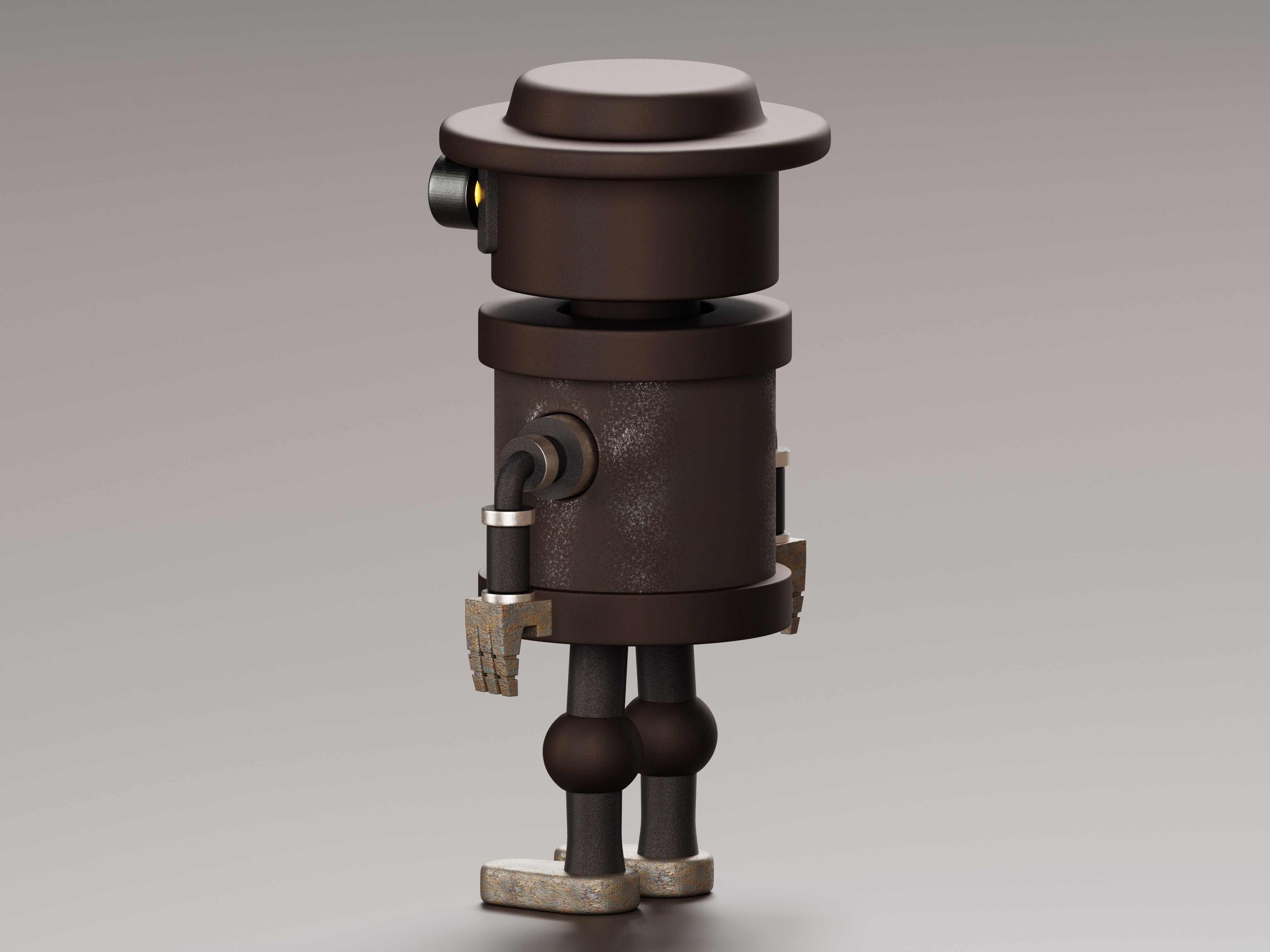 Stylized Robot Guard 3D Model Low-poly 3D model_5