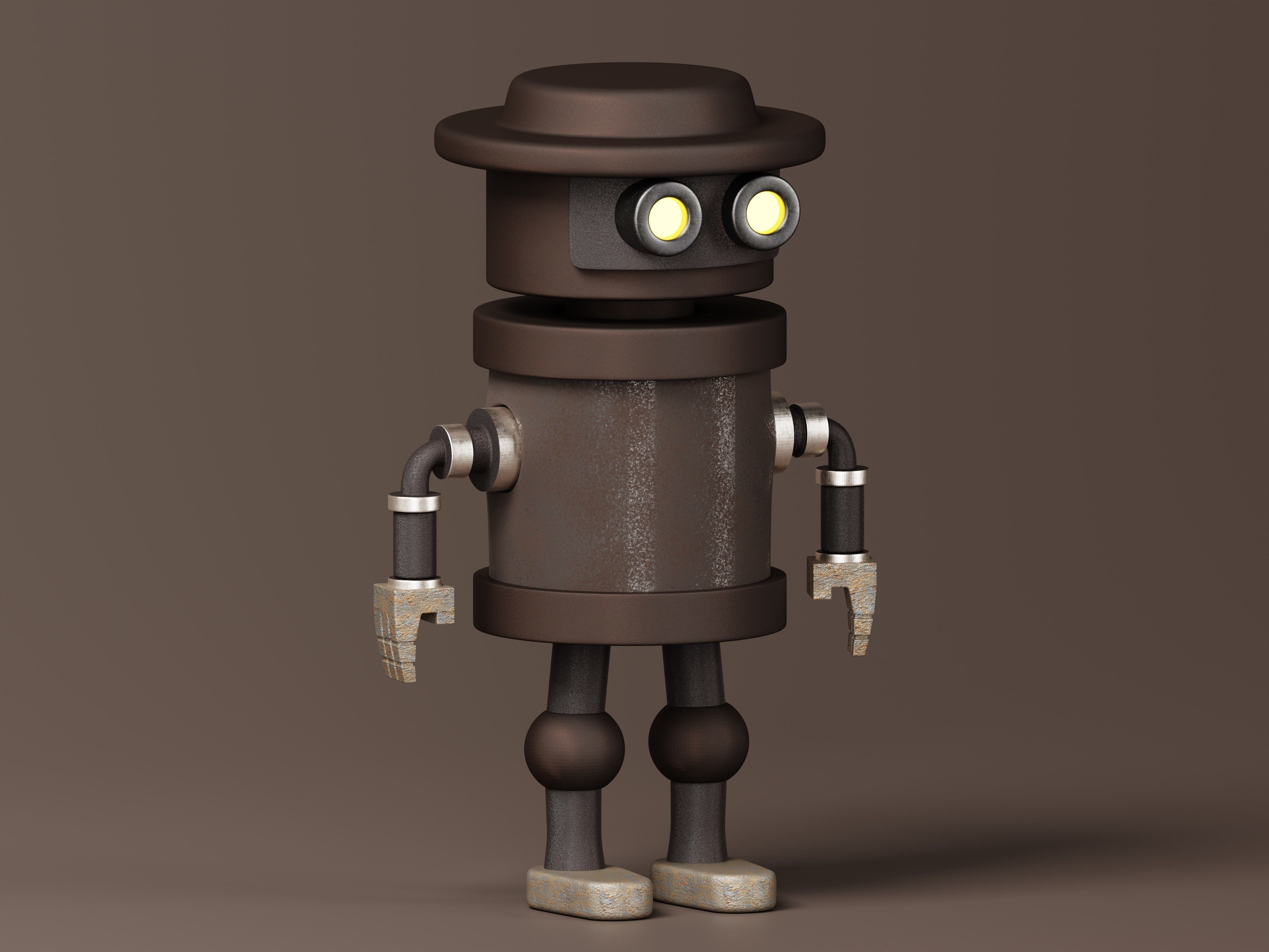 Stylized Robot Guard 3D Model Low-poly 3D model_4