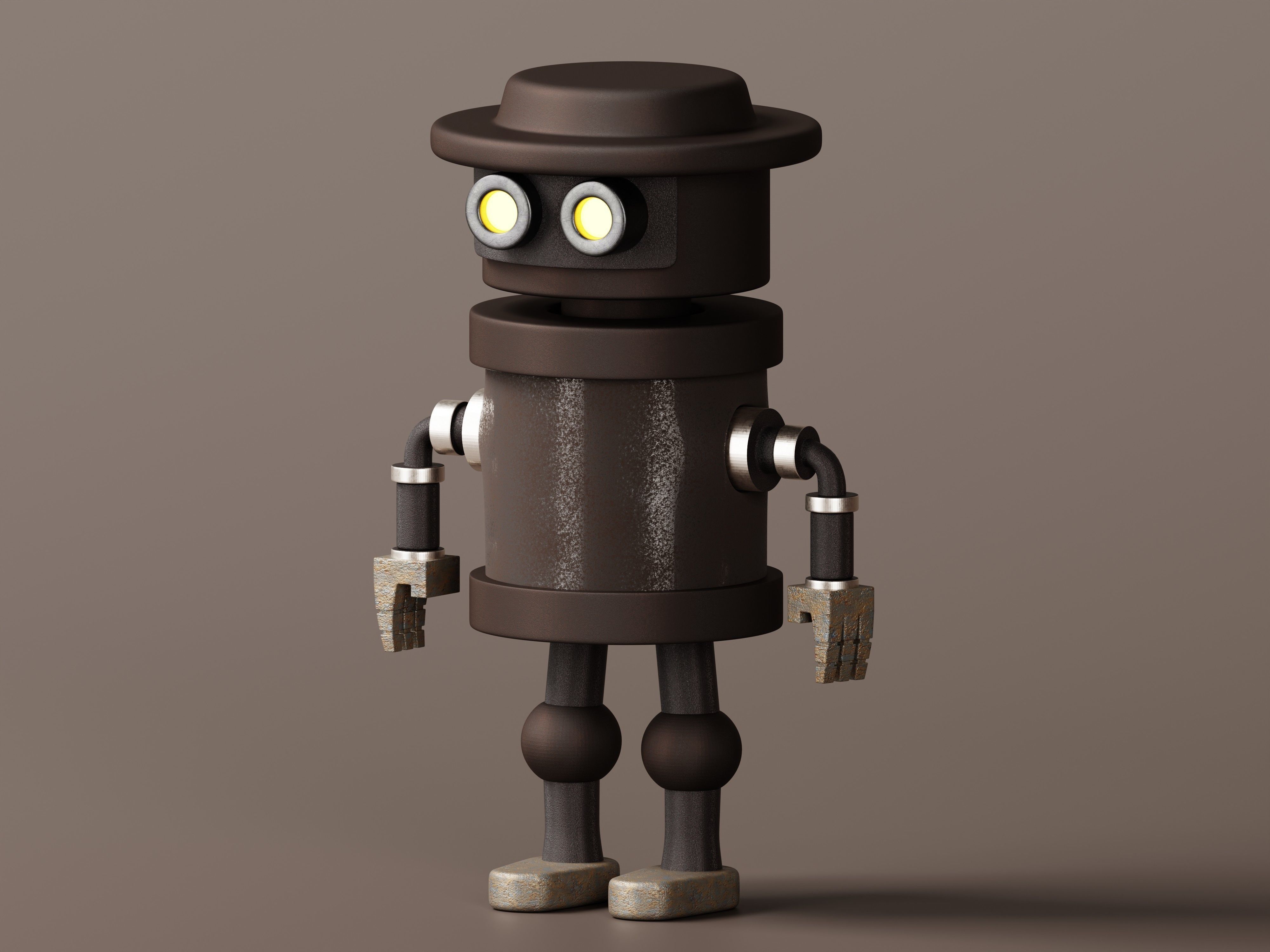Stylized Robot Guard 3D Model Low-poly 3D model_3