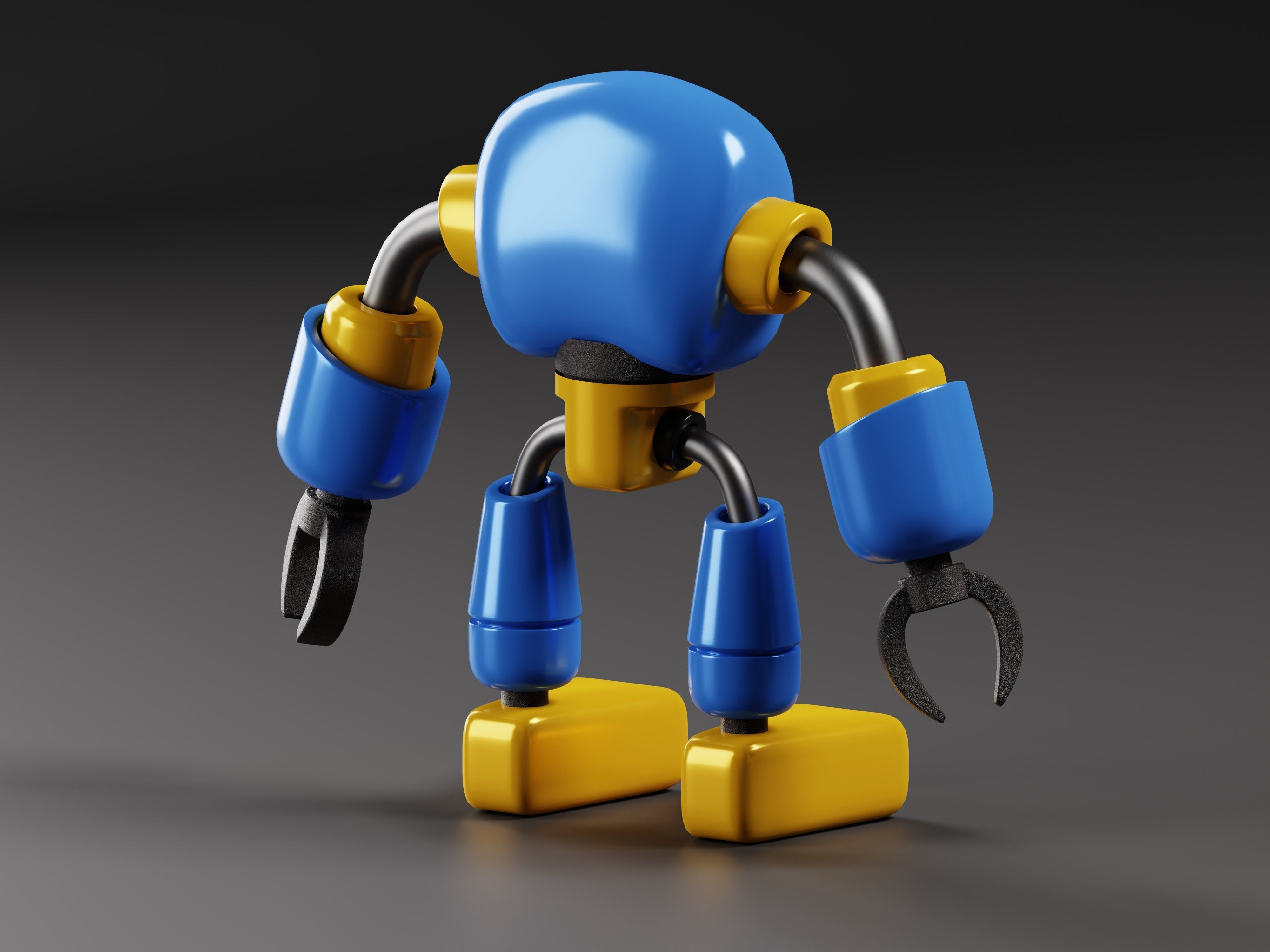 Robot 3D Model Low-poly 3D model_7