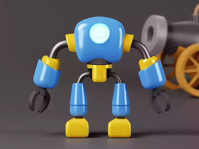 Robot 3D Model Low-poly 3D model