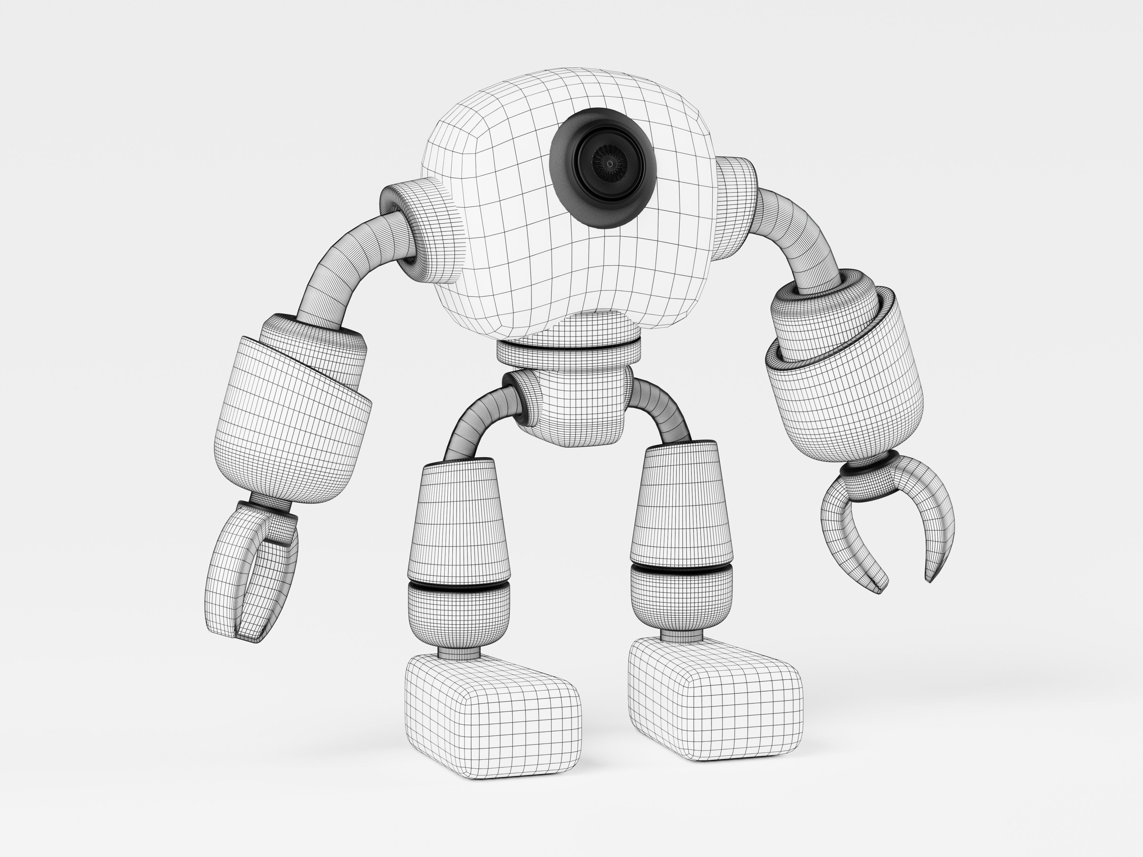 Robot 3D Model Low-poly 3D model_2