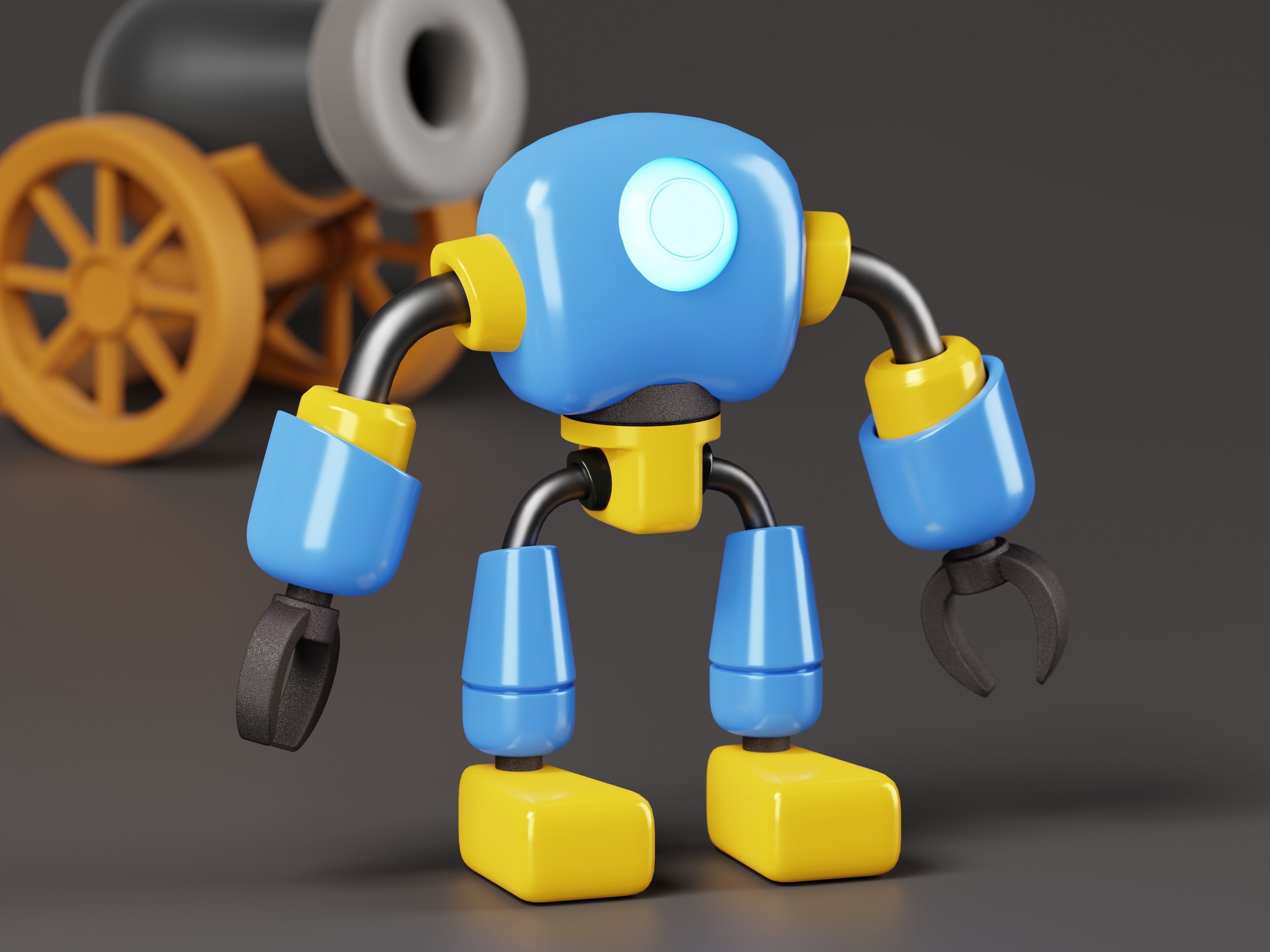 Robot 3D Model Low-poly 3D model_8
