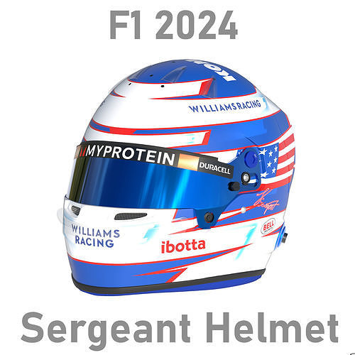 F1 Logan Sergeant Helmet 2024 Low-poly 3D model