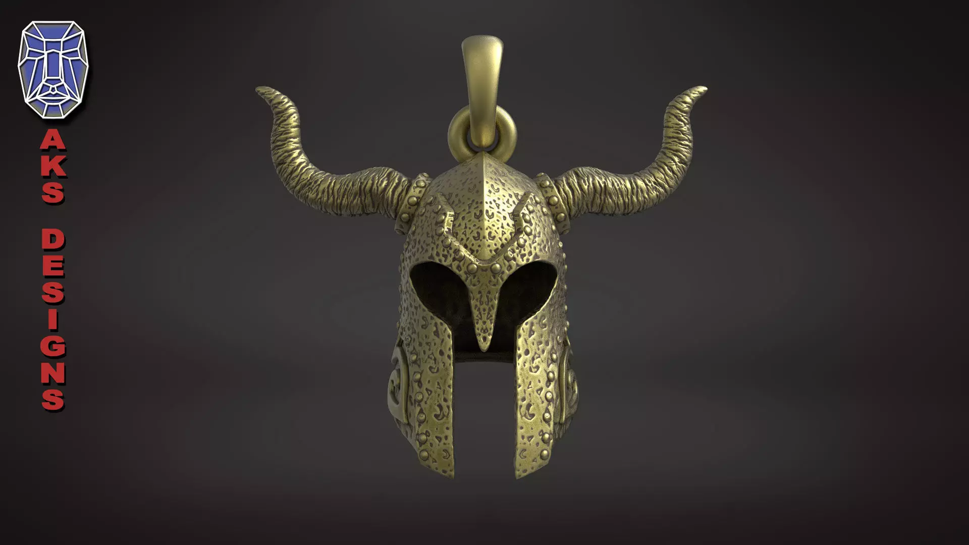Pendant jewelry viking Skyrim helmet v176 3D print model