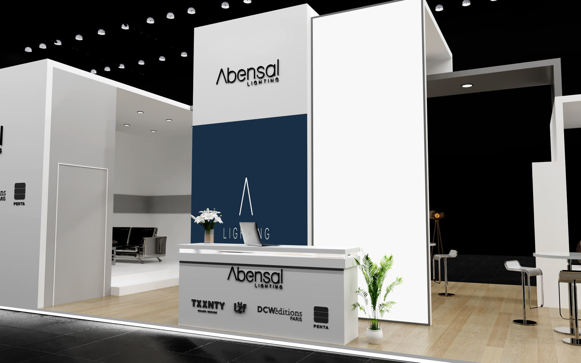 booth 6x14 open side  3D model_4