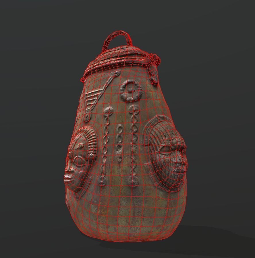Akhe-Osun Pot Low-poly 3D model_6