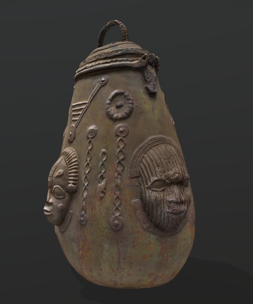 Akhe-Osun Pot Low-poly 3D model_1