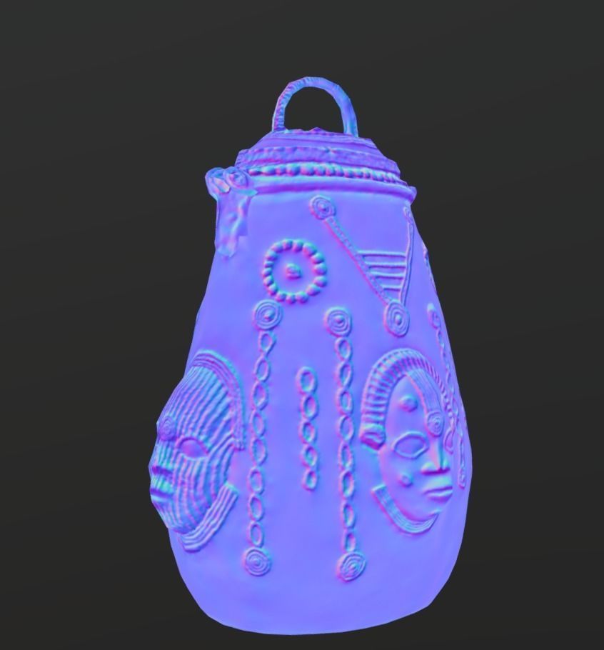 Akhe-Osun Pot Low-poly 3D model_8