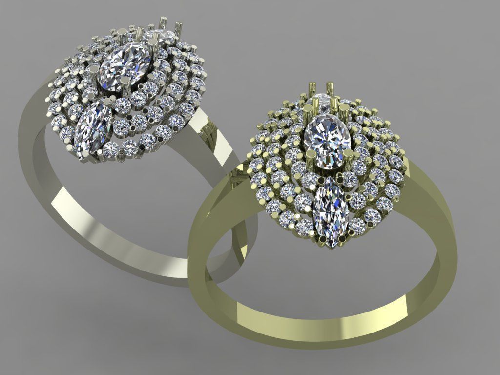 Gold ring 3D print model_4