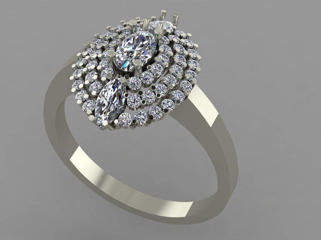 Gold ring 3D print model_2