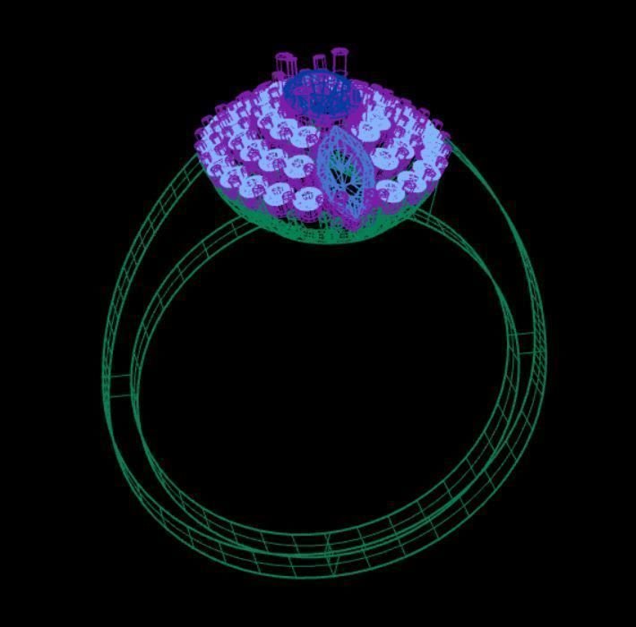 Gold ring 3D print model_9