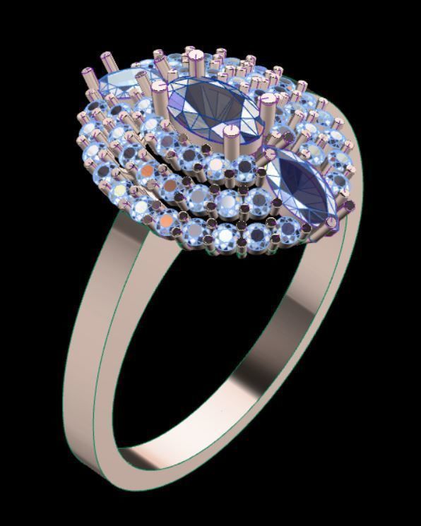 Gold ring 3D print model_7