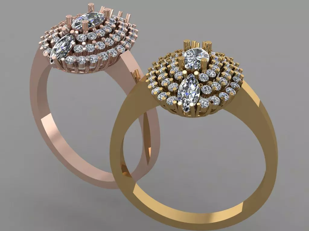Gold ring 3D print model_0