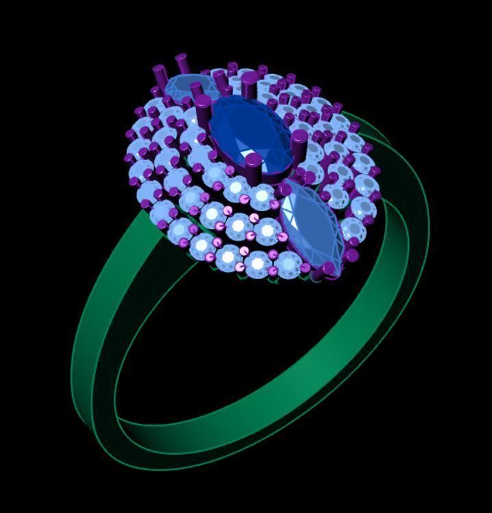 Gold ring 3D print model_8