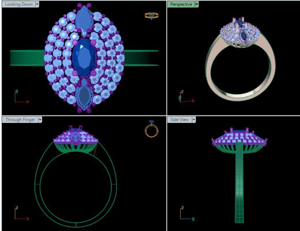 Gold ring 3D print model_3