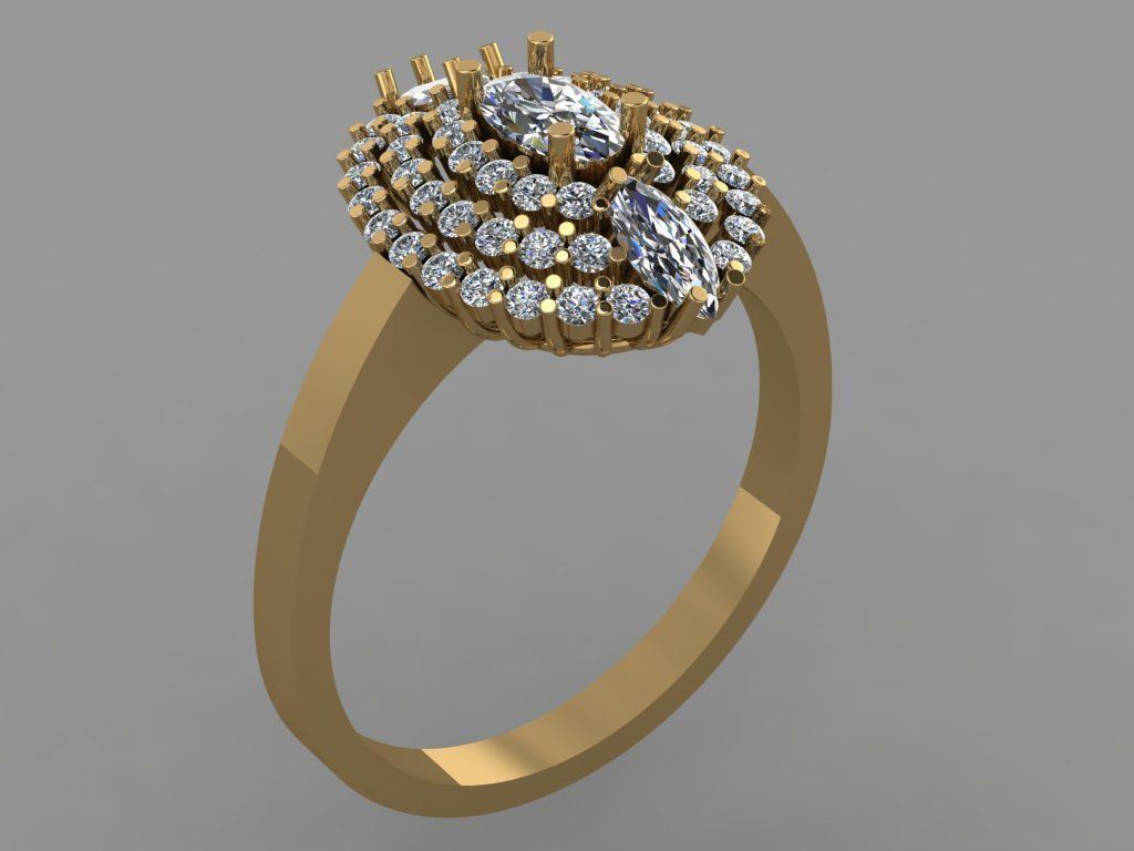 Gold ring 3D print model_1