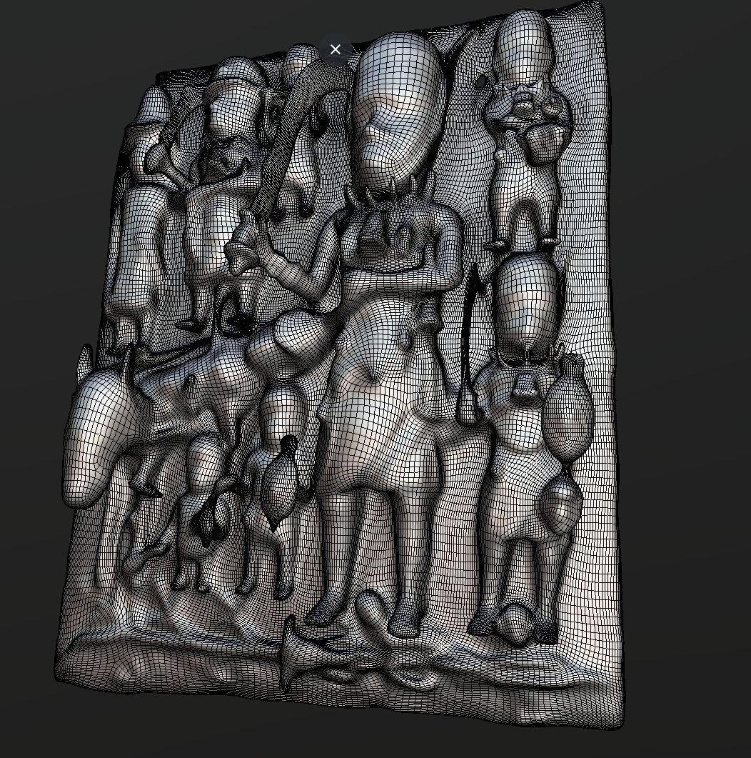 Ama Relief Plaque Low-poly 3D model_5