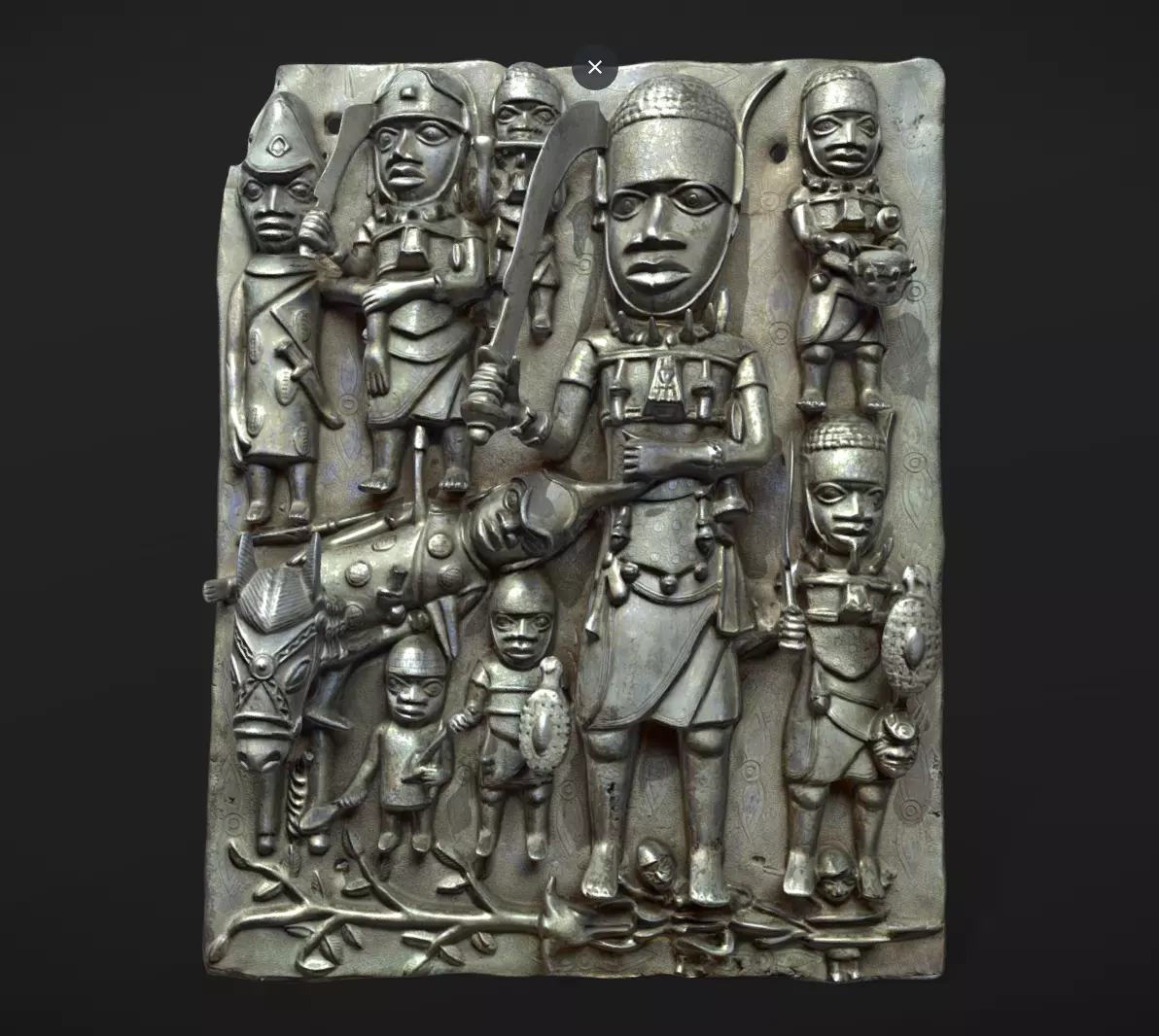 Ama Relief Plaque Low-poly 3D model_0