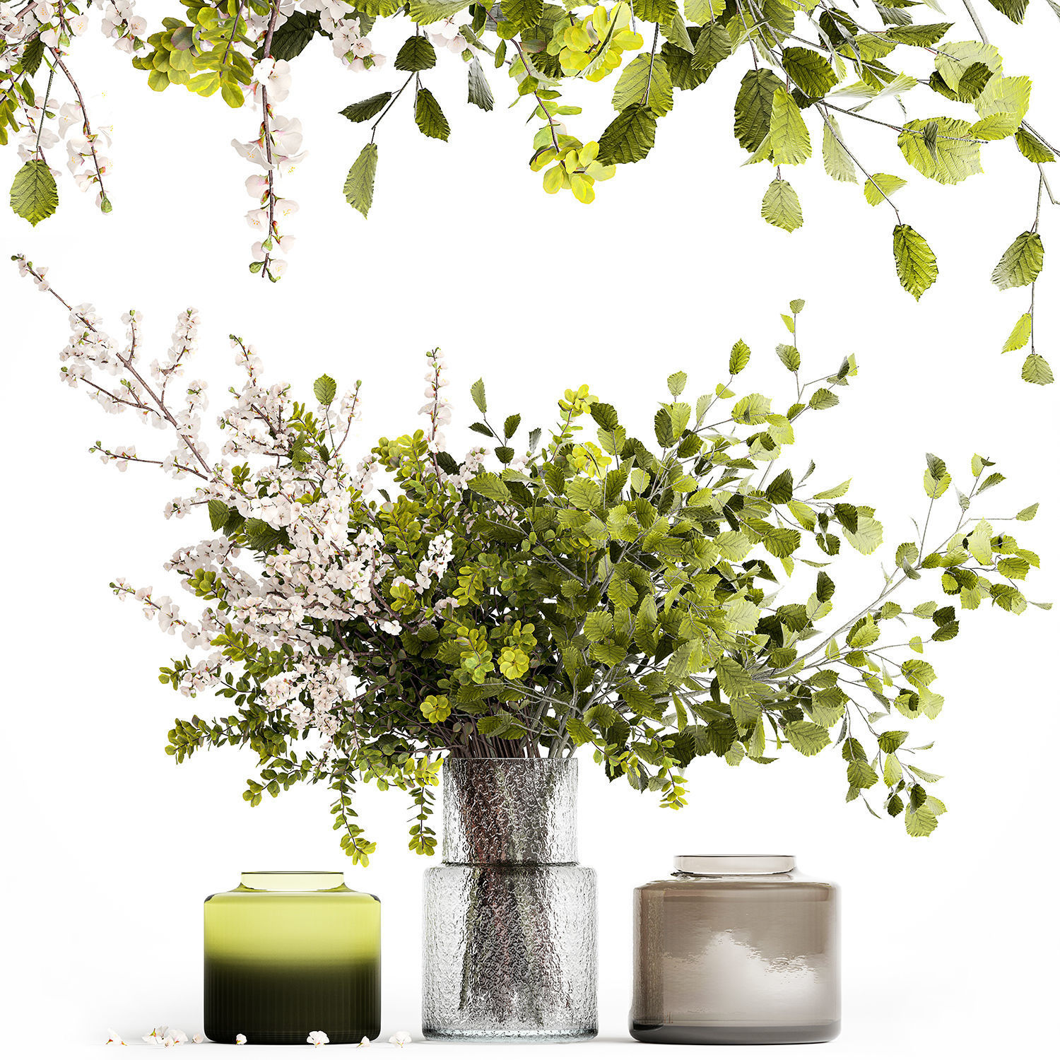 Collection of flower bouquets and vase set of 45 pieces 3D model_20