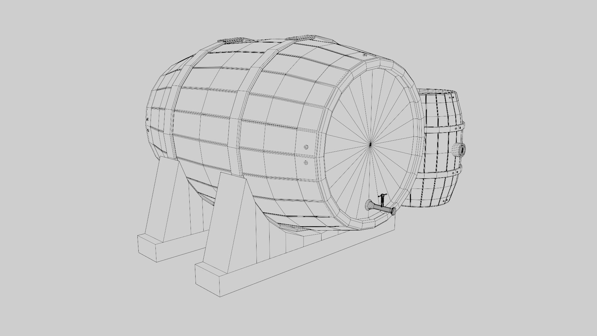 Low Poly Wooden Barrels Free low-poly 3D model_7