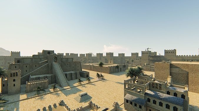 Historic city Kaspuur-Ancient City babel 3D model 5
