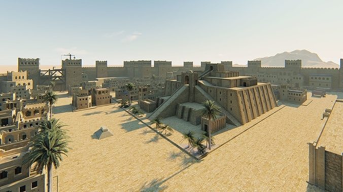Historic city Kaspuur-Ancient City babel 3D model 3