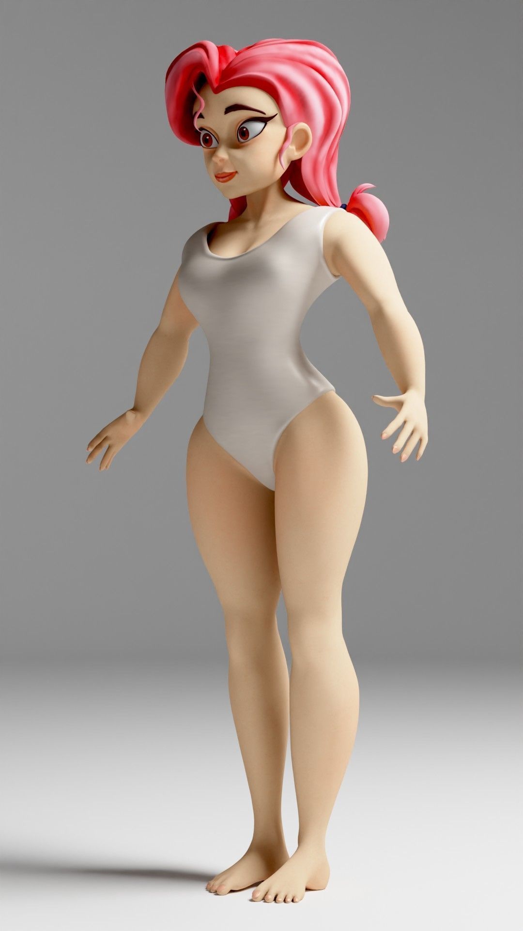 3D character female in a Swimsuit Low-poly 3D model_8