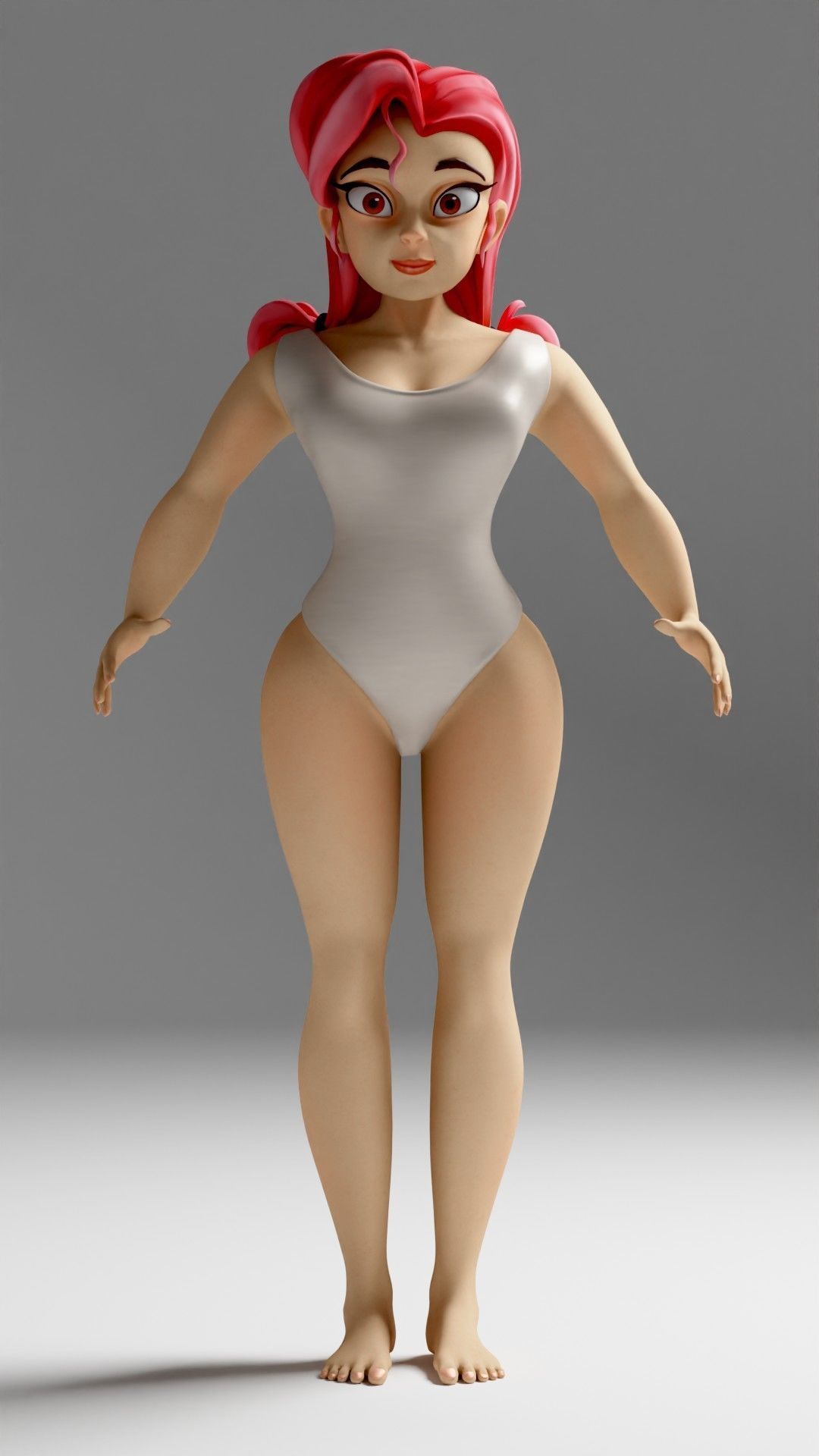 3D character female in a Swimsuit Low-poly 3D model_6