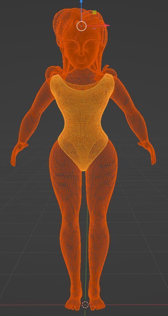 3D character female in a Swimsuit Low-poly 3D model_4