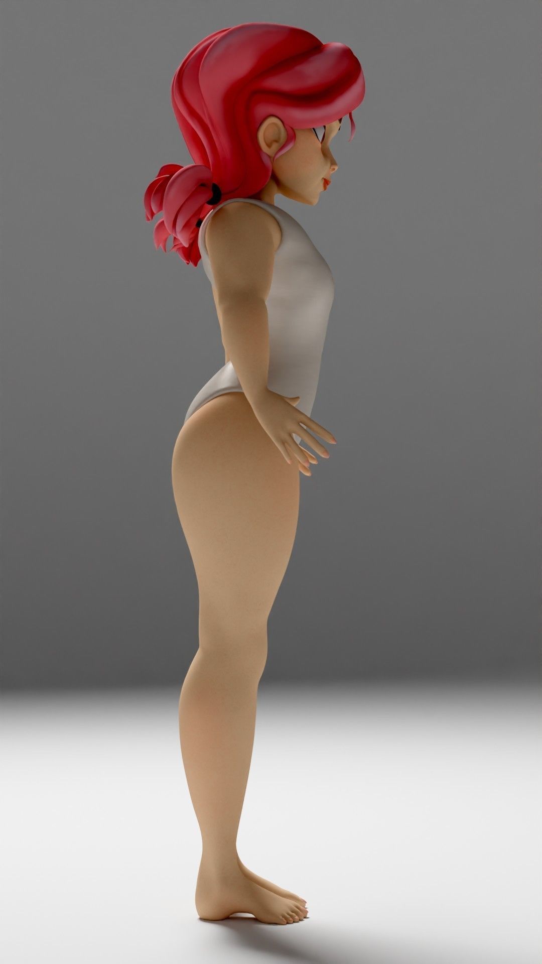 3D character female in a Swimsuit Low-poly 3D model_5