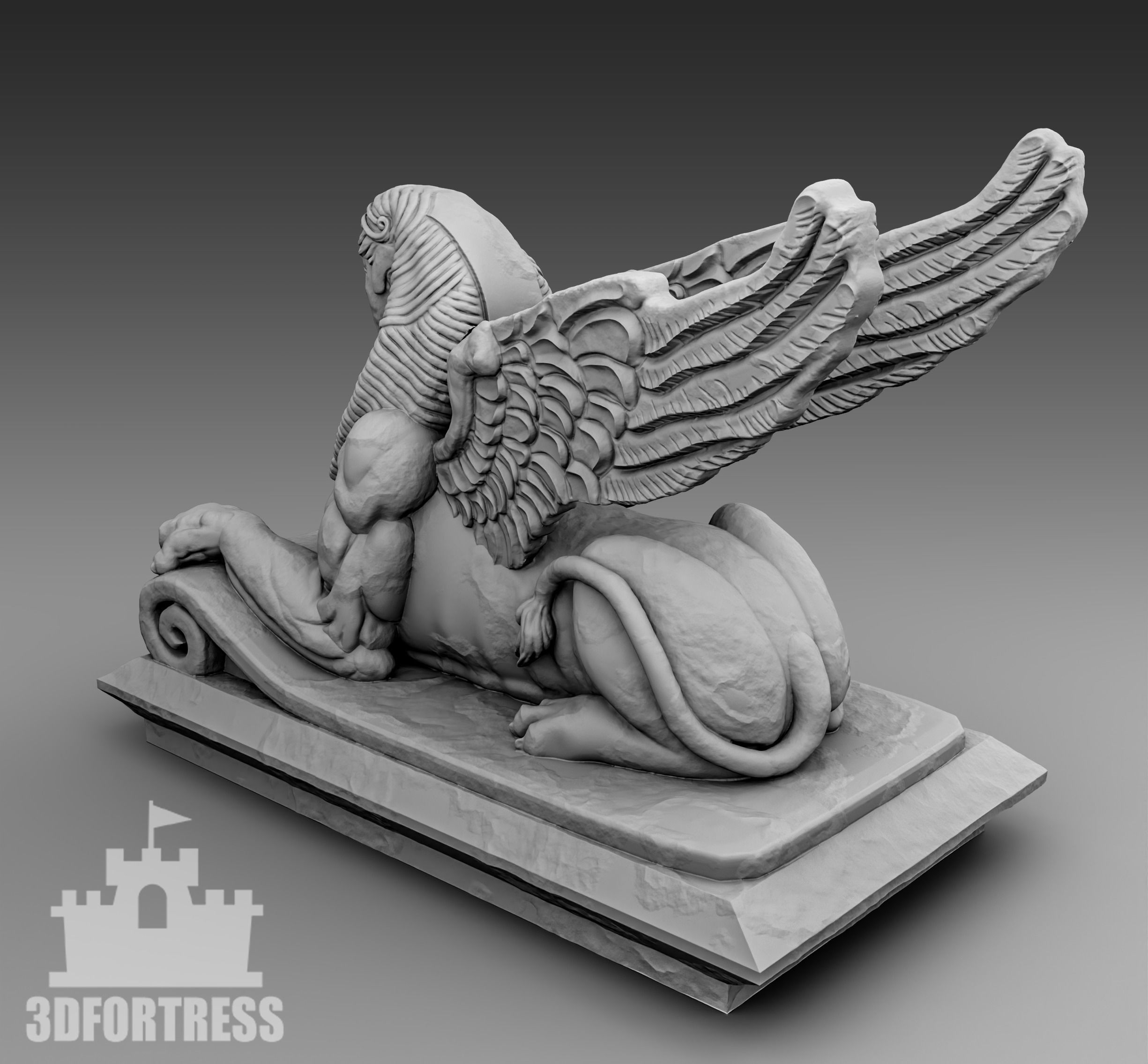 Greek Sphynx 3D print model_2
