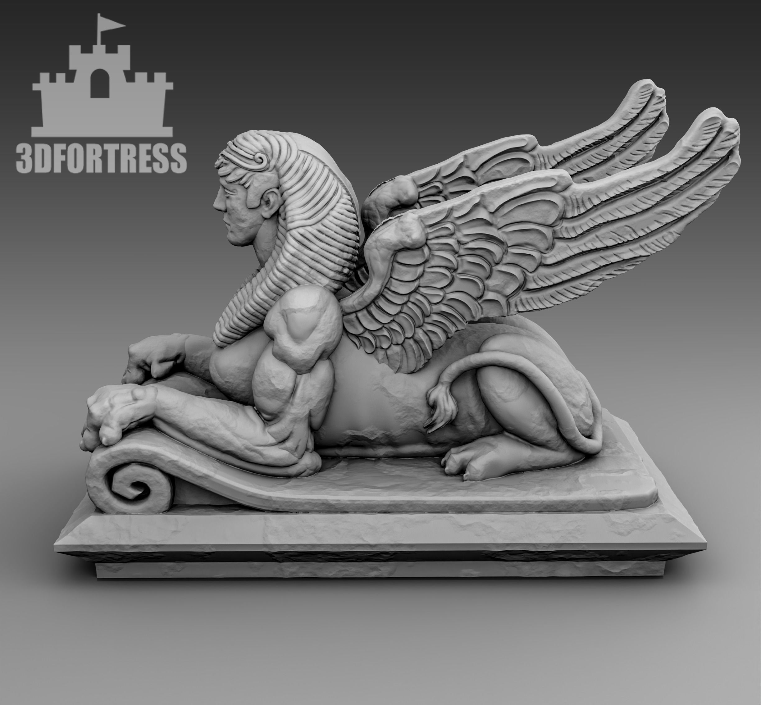 Greek Sphynx 3D print model_1