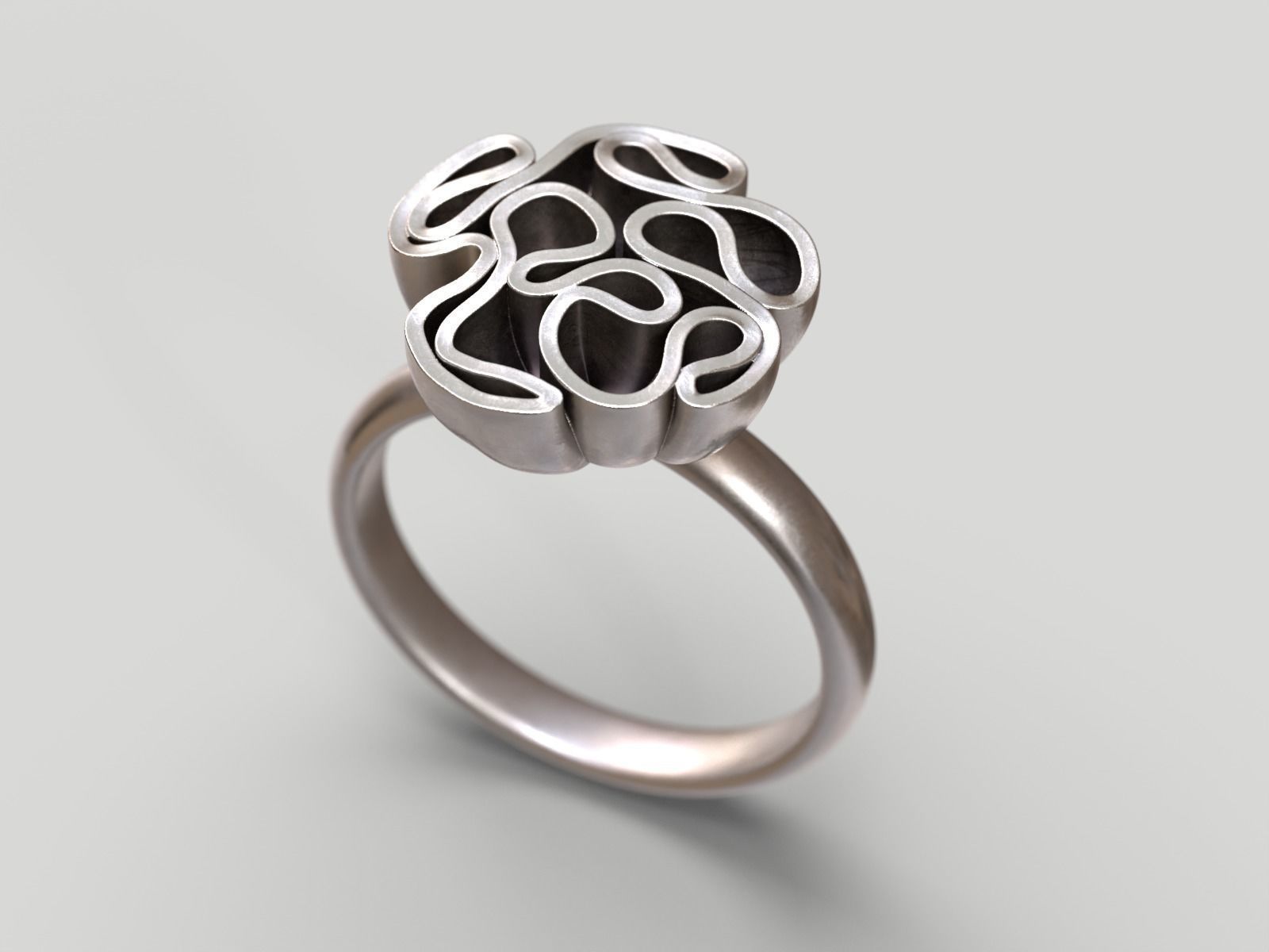 Folded Cloth Ring 3D print model_6
