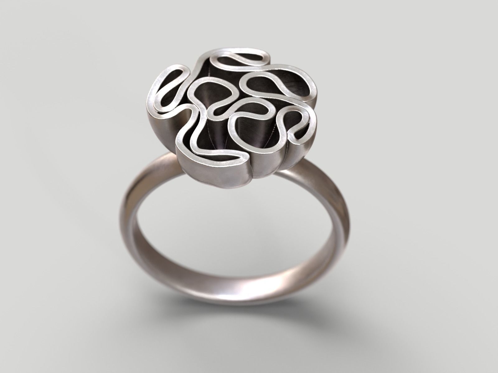 Folded Cloth Ring 3D print model_7