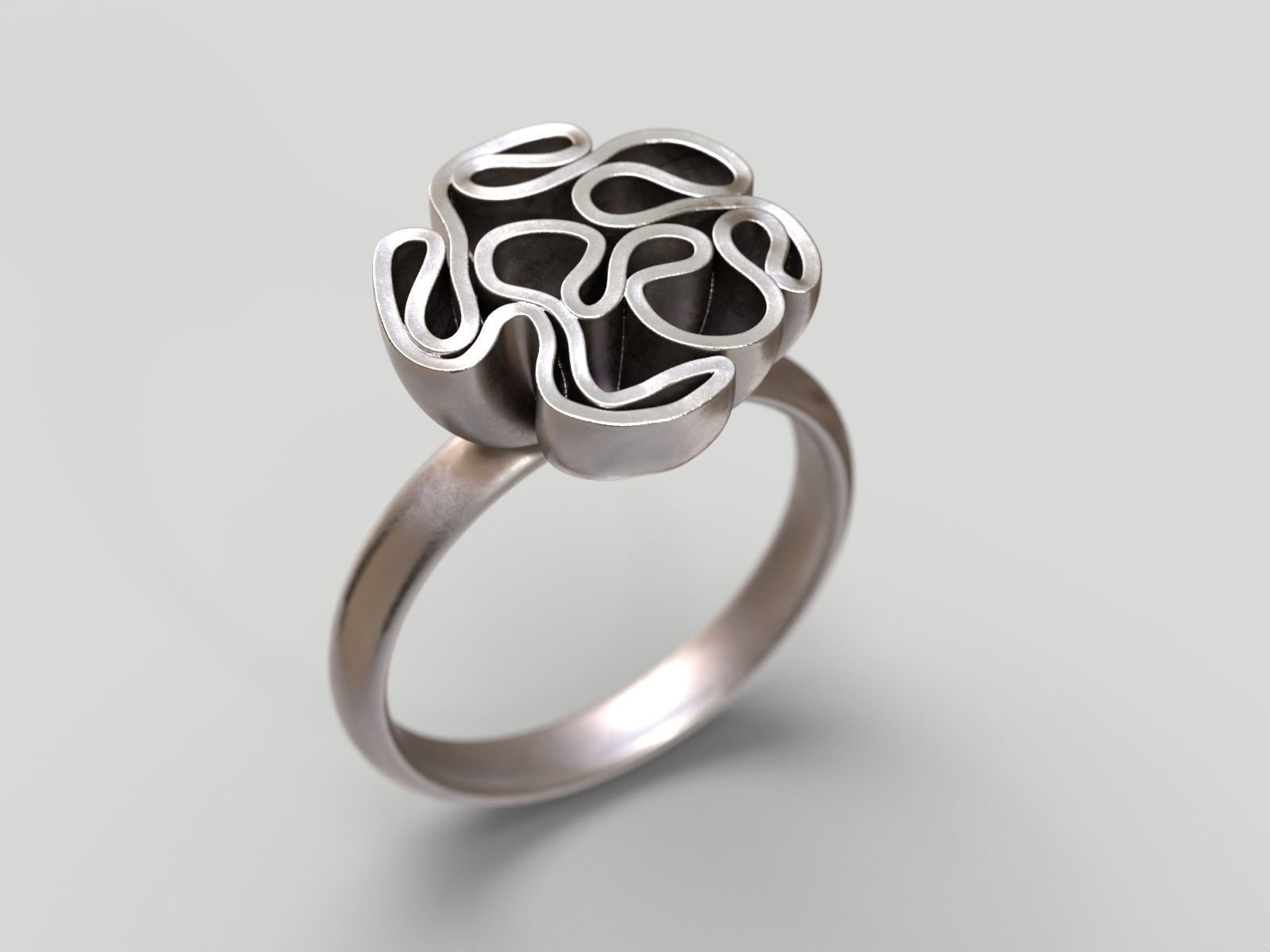 Folded Cloth Ring 3D print model_8