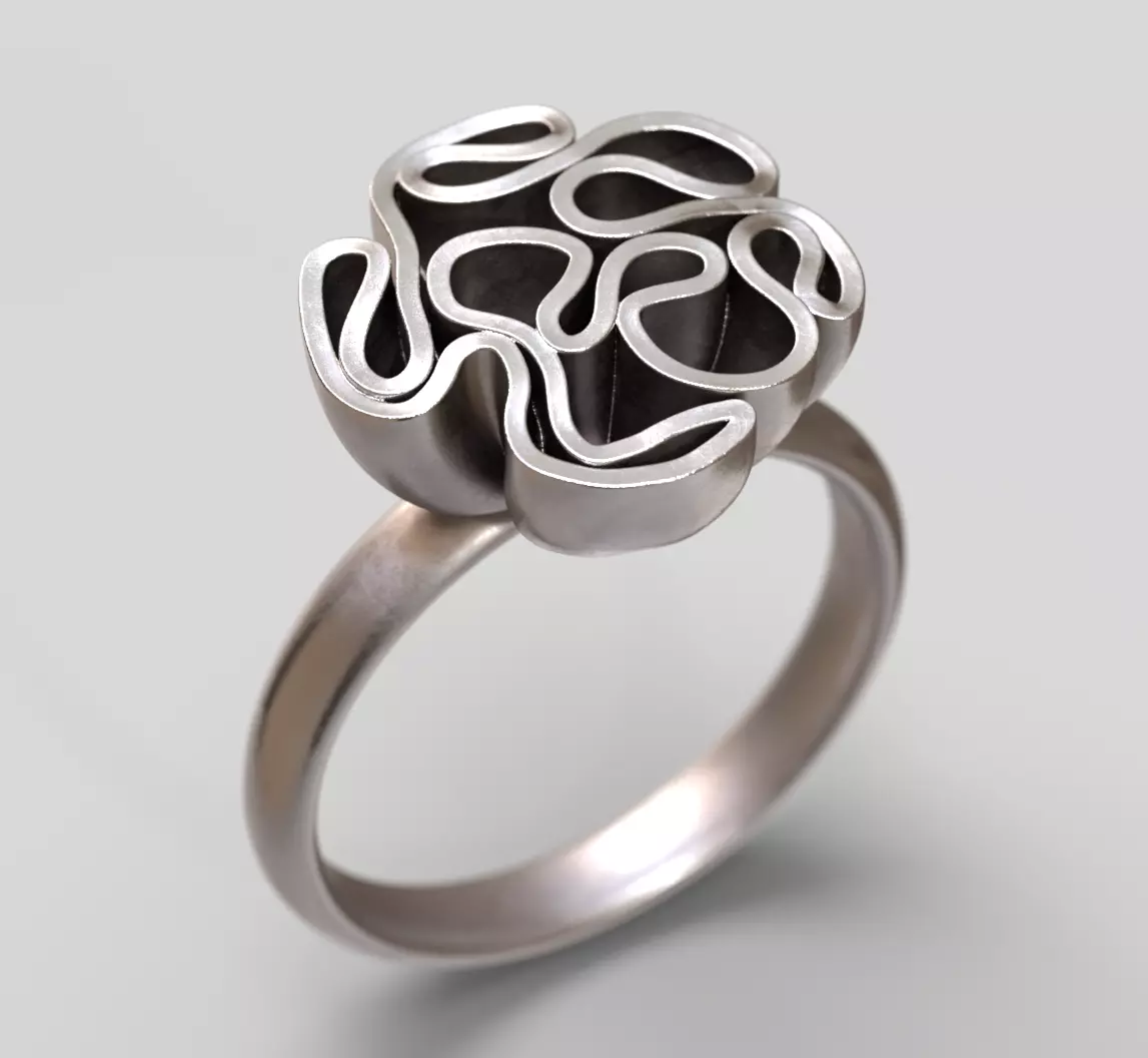 Folded Cloth Ring 3D print model_0