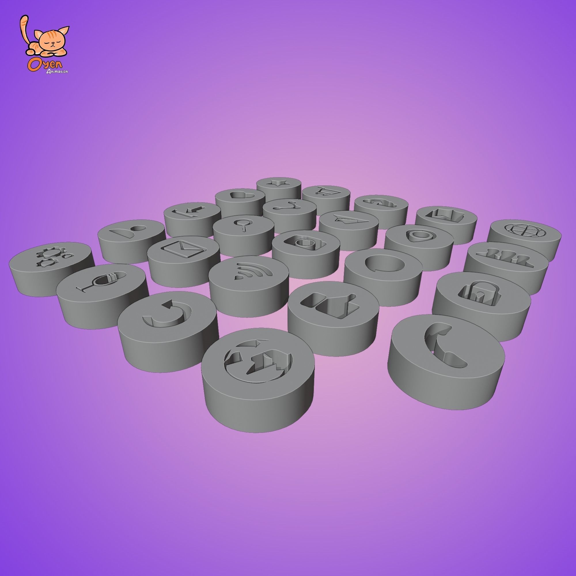 Icon button GUI 01 3D model_7