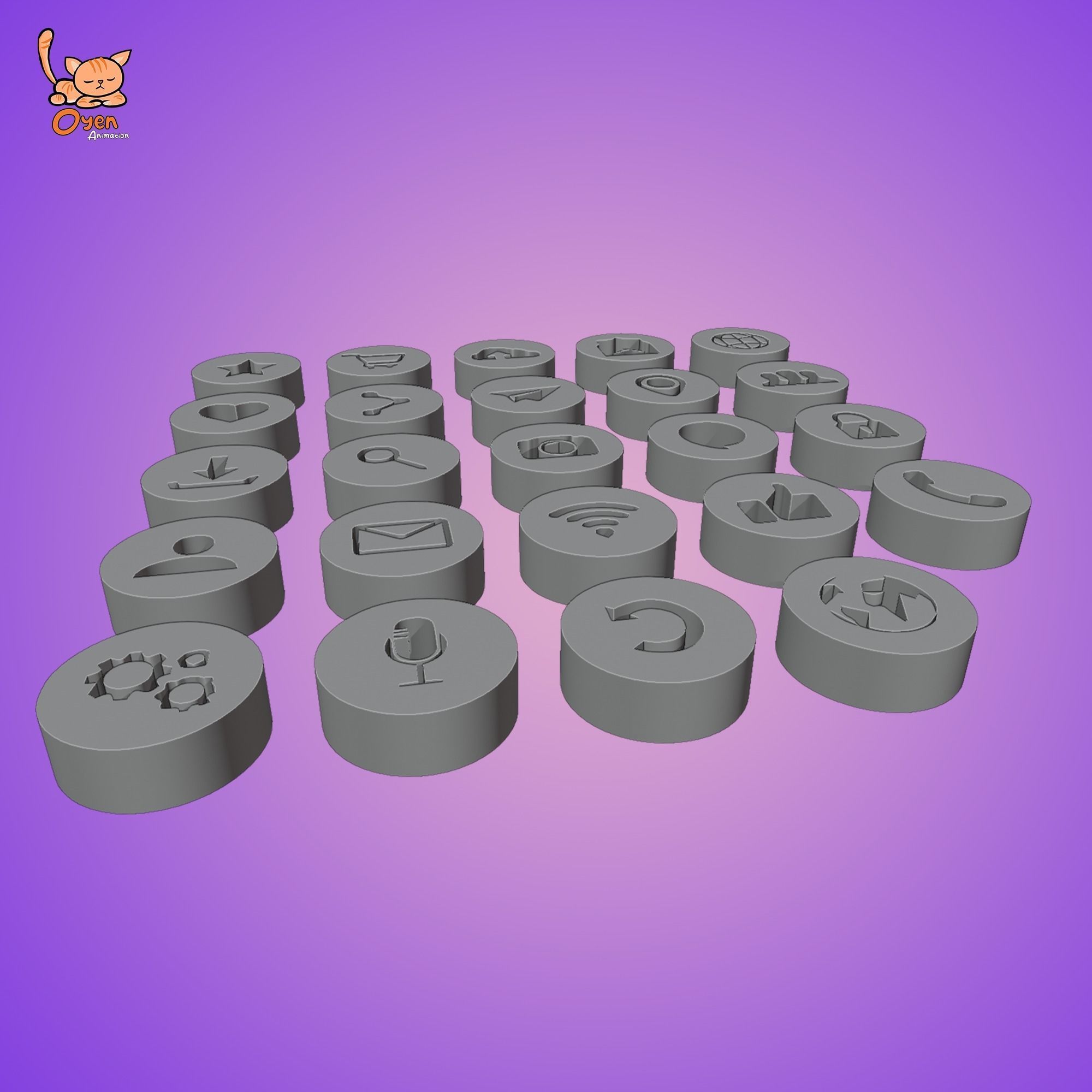 Icon button GUI 01 3D model_8