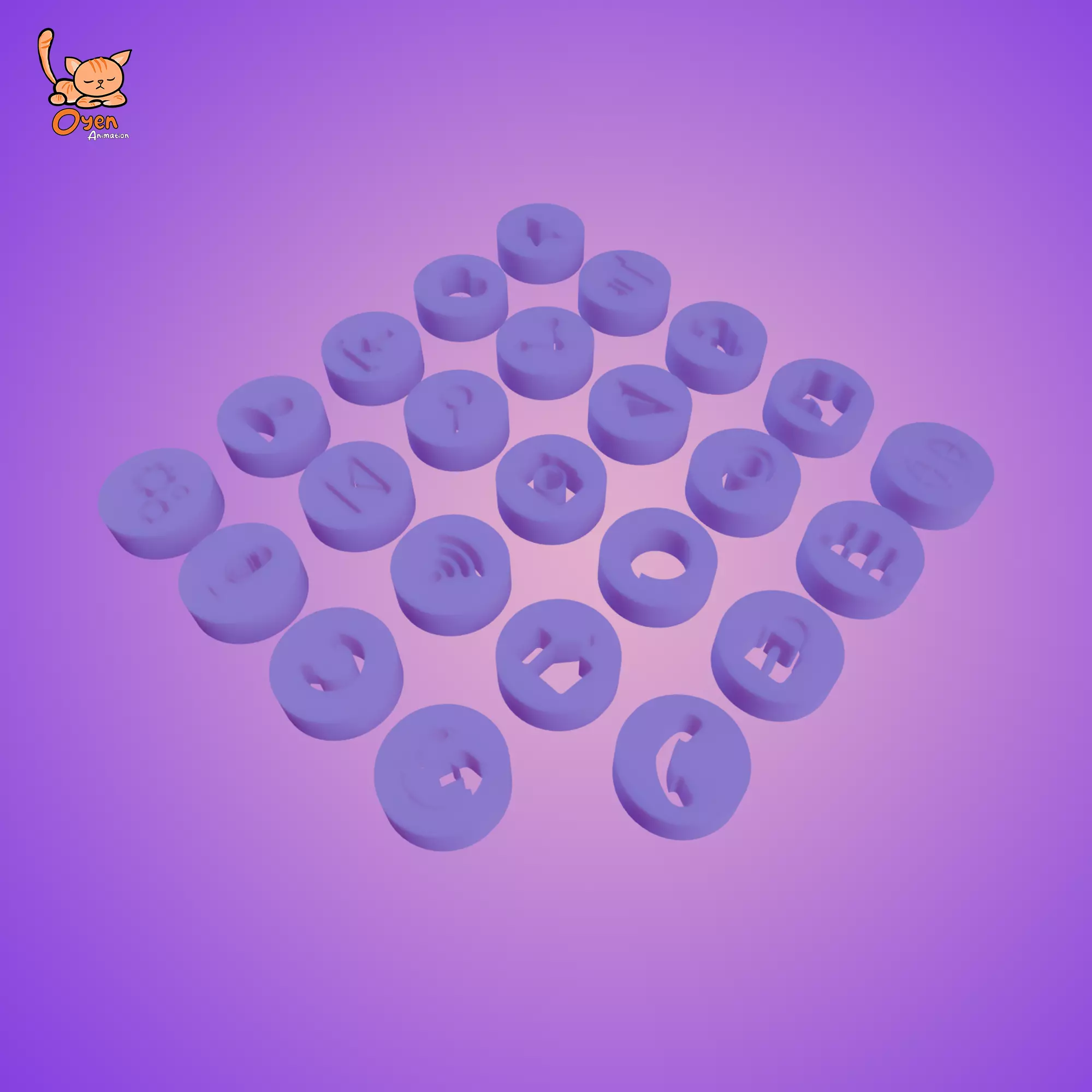 Icon button GUI 01 3D model_0