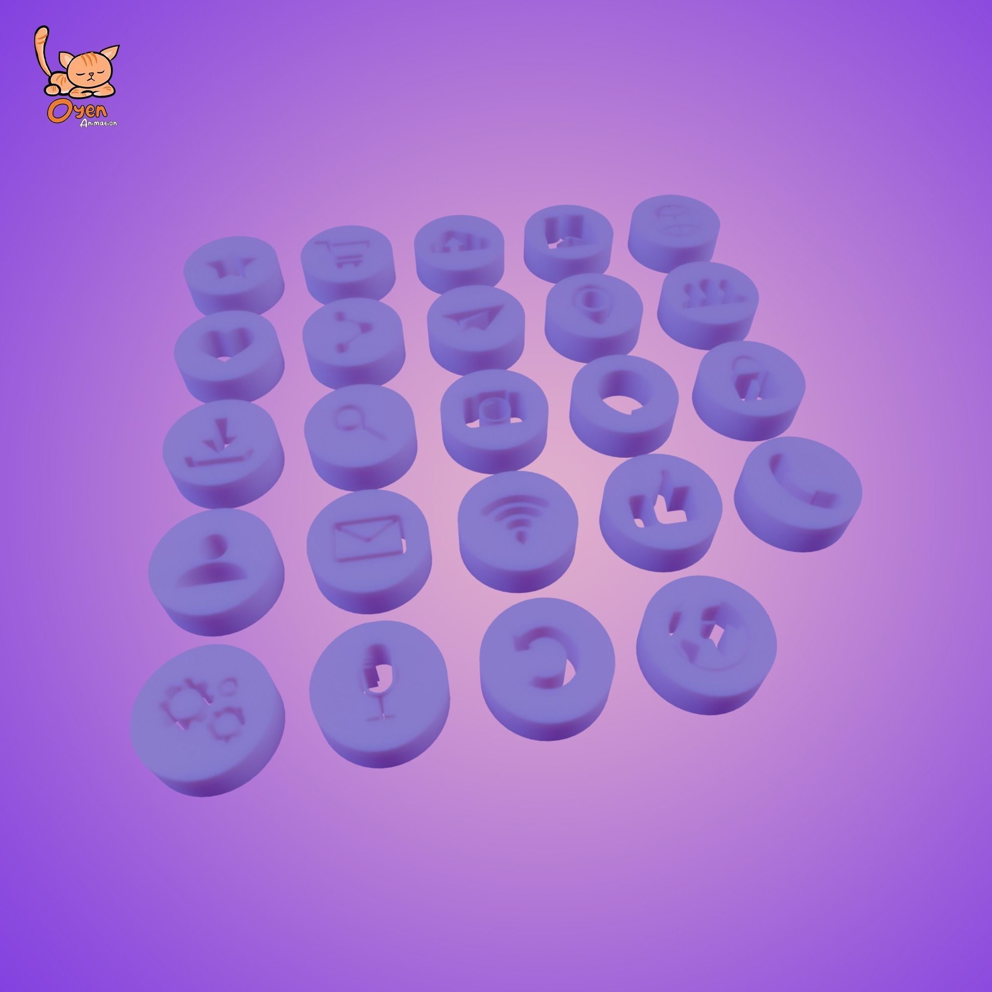 Icon button GUI 01 3D model_2