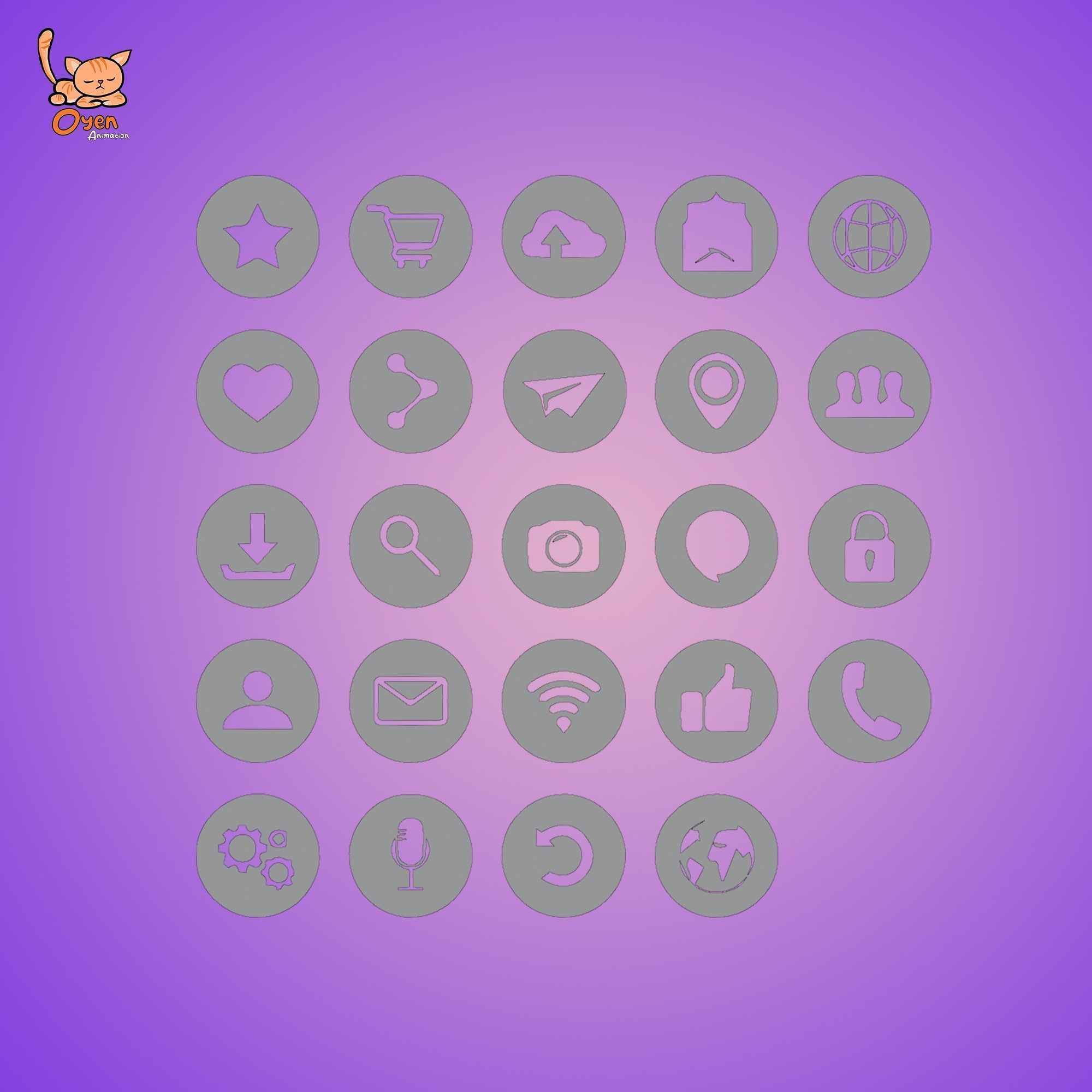 Icon button GUI 01 3D model_5