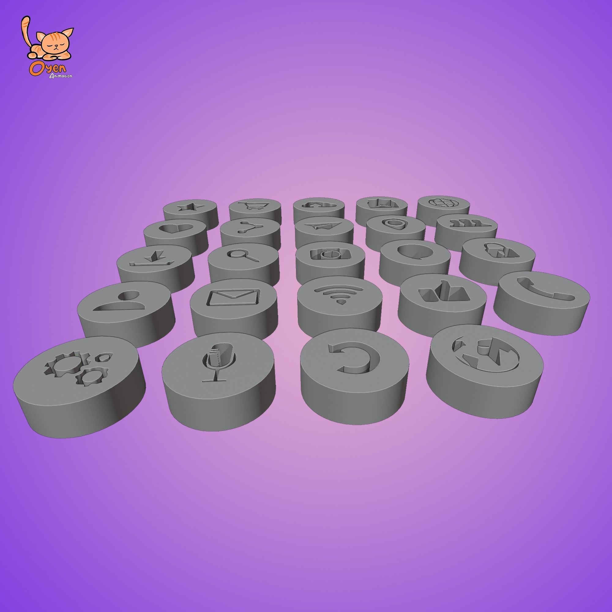 Icon button GUI 01 3D model_6