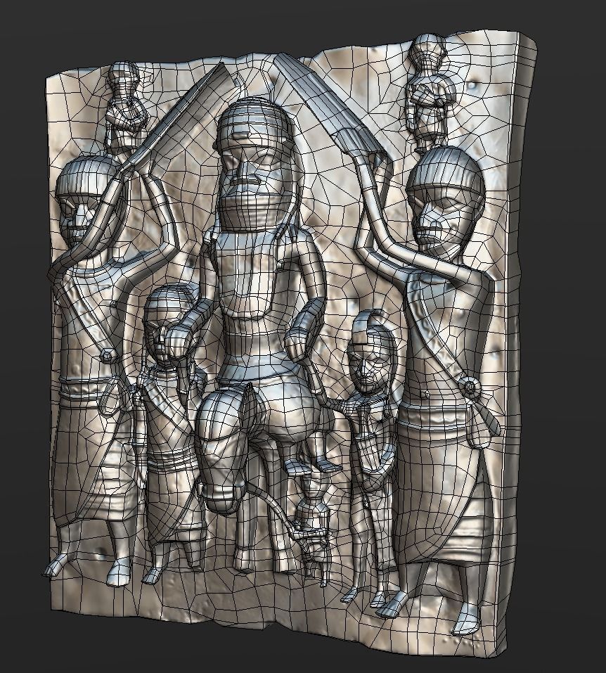 Ama Relief Plaque II Low-poly 3D model_4