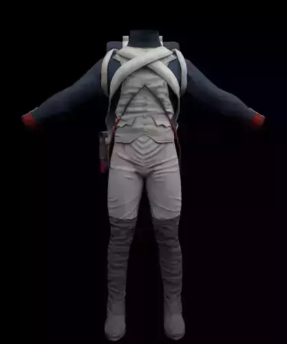 Napoleonic French Guard Low-poly 3D model